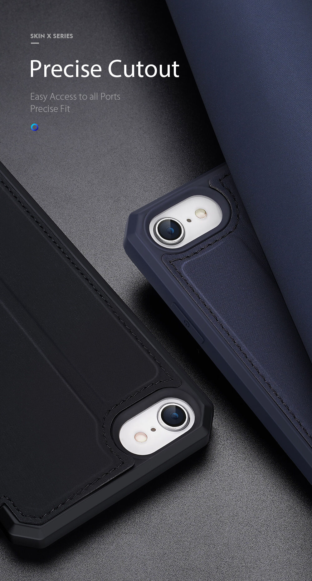 Dux Ducis калъф тип портмоне за iPhone 7 / 8 / SE (2020/2022) - черно