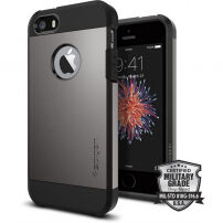 Spigen Armor устойчив тънък кейс за Apple iPhone SE (2016) / 5S - цвят метална плоча