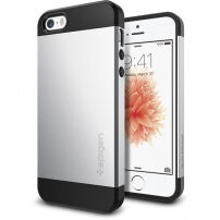 Spigen тънък защитен Armor кейс за Apple iPhone SE (2016) / 5S /5 - сребърен