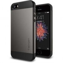 Spigen тънък защитен Armor кейс за Apple iPhone SE (2016) / 5S - сив