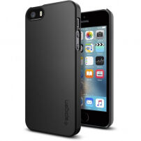 Spigen изключително тънък устойчив кейс за Apple iPhone SE (2016) / 5S - черно