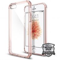 Spigen Crystal Shell защитен кейс от поликарбонат за Apple iPhone SE (2016) / 5S - прозрачно розов
