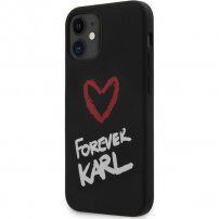 Karl Lagerfeld Forever силиконов кейс за iPhone 12 mini - черен