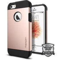 Spigen Armor устойчив тънък кейс за Apple iPhone SE (2016) / 5S - розов