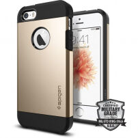 Spigen Armor устойчив тънък кейс за Apple iPhone SE (2016) / 5S - златен