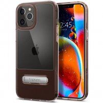 Spigen Slim Armor Essential кейс със стойка за iPhone 12 Pro Max - розов