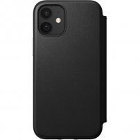 Nomad Folio кожен флип калъф за iPhone 12 mini - черно