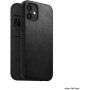 Nomad Folio кожен флип калъф за iPhone 12 mini - черно