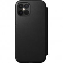Nomad Folio кожен флип калъф за iPhone 12 Pro Max - черно