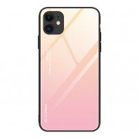 Кейс със стъклена задна част за iPhone 12 mini - розово златен