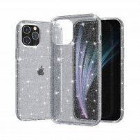 Прозрачен кейс с пайети за iPhone 12 Pro Max - сив