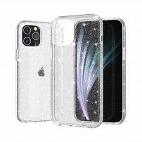 Прозрачен кейс с пайети за iPhone 12 mini - сребърен