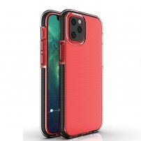 Прозрачен кейс с пъстра рамка от мека пластмаса за iPhone 12 mini - черен