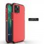Прозрачен кейс с пъстра рамка от мека пластмаса за iPhone 12 mini - черен