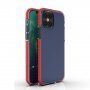 Прозрачен кейс с цветна рамка за iPhone 12 / 12 Pro - червен