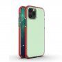 Прозрачен кейс с пъстра рамка от мека пластмаса за iPhone 12 / 12 Pro - червен