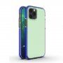 Прозрачен кейс с пъстра рамка от мека пластмаса за iPhone 12 / 12 Pro - син