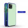 Прозрачен кейс с пъстра рамка от мека пластмаса за iPhone 12 / 12 Pro - син
