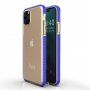 Прозрачен кейс с пъстра рамка от мека пластмаса за iPhone 11 Pro - син
