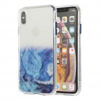 Мраморен кейс устойчив против надраскване за iPhone X / XS - син