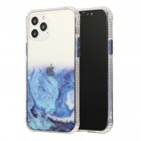 Мраморен кейс устойчив против надраскване за iPhone 12 Pro Max - син