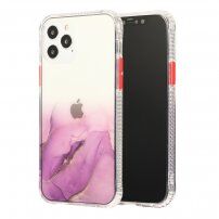 Мраморен кейс устойчив против надраскване за iPhone 12 mini - лилав