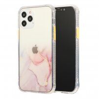 Мраморен кейс устойчив против надраскване за iPhone 12 / 12 Pro - розов