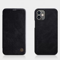 Nillkin Qin калъф тип портмоне от PU кожа за iPhone 12 mini - черно