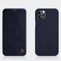 Nillkin Qin калъф тип портмоне от PU кожа за iPhone 12 / 12 Pro - тъмно син