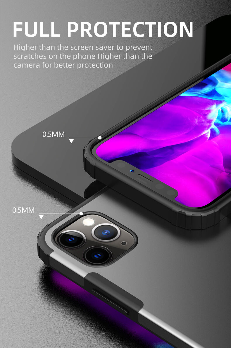 Ipaky матиран удароустойчив кейс за iPhone 12 Pro Max - черен Ipaky матиран удароустойчив кейс за iPhone 12 Pro Max - черен