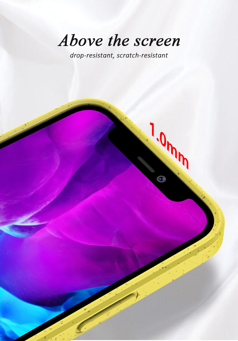 Матиран екологично разградим кейс за iPhone 12 / 12 Pro - жълт