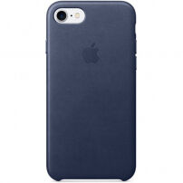 Оригинален кожен кейс за Apple iPhone 7 - среднощно син