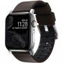 Nomad Active Pro хидрофобна кожена каишка за Apple Watch Ultra 49mm / 46mm / 45mm / 44mm / 42mm - кафяво-сребърна