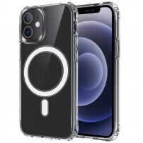 Кристално прозрачен кейс с магнитен кръг за iPhone 12 / 12 Pro - прозрачно