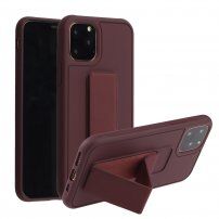 Кейс служещ и като стойка за iPhone 12 / 12 Pro - цвят кафе