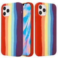 Силиконов кейс за iPhone 12 mini - на вертикални пъстри райета