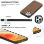 Кейс от PU кожа подходящ за безжично зареждане за iPhone 12 Pro Max - кафяв