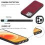 Кейс от PU кожа подходящ за безжично зареждане за iPhone 12 Pro Max - червен