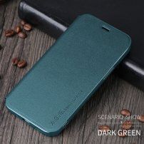 X-Level кожен флип калъф със стойка за iPhone 12 mini - зелено