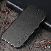 X-Level кожен флип калъф със стойка за iPhone 12 Pro Max - черно