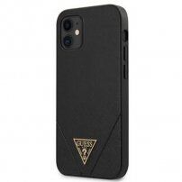 Guess Saffiano V Stitch кейс за iPhone 12 mini - черен