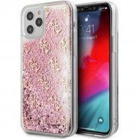 Guess 4G Liquid Glitter кейс за iPhone 12 Pro Max - розов