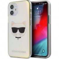 Karl Lagerfeld Choupette Head променлив кейс за iPhone 12 mini - цветовете на дъгата
