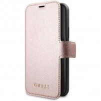 Guess IriDescent Book флип калъф за iPhone 12 / 12 Pro - розово