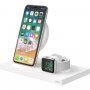 Belkin Boost Charge 2в1 безжична станция за зареждане 7.5W за iPhone / Apple Watch - бяла