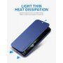 X-Level кожен флип калъф със стойка за iPhone 12 Pro Max - синьо