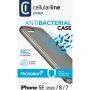 Cellularline Antimicrob антимикробен кейс от мека пластмаса за iPhone 7 / 8 / SE (2020/2022) - черен
