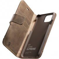 Cellularline Supreme кожен флип калъф за iPhone 12 / 12 Pro - кафяв