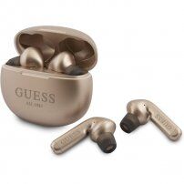 Guess True Wireless безжични слушалки с калъф за зареждане за устройства на Apple - златна