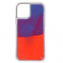 Кейс с плаващ пясък светещ в тъмното за iPhone 12 mini - тъмносин
